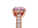 Rose gold Fancy Pink Radiant  Cut Diamond Pave Band with Four-Prong Setting_25