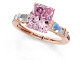 Rose gold Fancy Pink Radiant  Cut Diamond Ring with Baguette Side Stones, Channel Set Band, and Four-Prong Setting_25