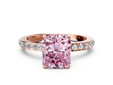 Rose gold Fancy Pink Radiant  Cut Diamond Ring with Pavé Band and Four-Prong Setting_41
