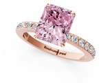 Rose gold Fancy Pink Radiant  Cut Diamond Ring with Pavé Band and Four-Prong Setting_42