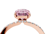 Rose gold Fancy Pink Radiant  Cut Diamond Ring with Pavé Band and Four-Prong Setting_45