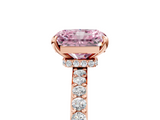 Rose gold Fancy Pink Radiant  Cut Diamond Ring with Pavé Band and Four-Prong Setting_46