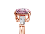 Rose gold Fancy Pink Radiant  Cut Diamond Ring with Tapered Baguette Side Stones in Four-Prong Setting_8