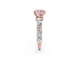 Rose gold Fancy Pink Radiant Cut Diamond Side Stone Engagement Ring with Four-Prong Setting_26
