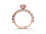 Rose gold Fancy Pink Radiant Cut Diamond Side Stone Engagement Ring with Four-Prong Setting_27