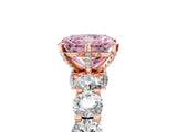 Rose gold Fancy Pink Radiant Cut Diamond Side Stone Engagement Ring with Four-Prong Setting_29