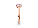 Rose gold Fancy Pink Radiant Cut Diamond Solitaire Engagement Ring with Cathedral Setting and Four-Prong Mount_134
