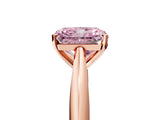 Rose gold Fancy Pink Radiant Cut Diamond Solitaire Engagement Ring with Cathedral Setting and Four-Prong Mount_137