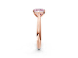 Rose gold Fancy Pink Radiant Cut Diamond Solitaire Engagement Ring with Cathedral Setting and Four-Prong Mount_26