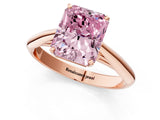Rose gold Fancy Pink Radiant Cut Diamond Solitaire Engagement Ring with Cathedral Setting and Four-Prong Mount_31