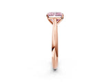 Rose gold Fancy Pink Radiant Cut Diamond Solitaire Engagement Ring with Cathedral Setting and Four-Prong Mount_80