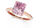 Rose gold Fancy Pink Radiant Cut Diamond Solitaire Engagement Ring with Classic Band and Four-Prong Setting_13