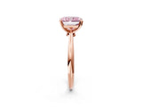 Rose gold Fancy Pink Radiant Cut Diamond Solitaire Engagement Ring with Classic Band and Four-Prong Setting_14