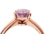 Rose gold Fancy Pink Radiant Cut Diamond Solitaire Engagement Ring with Classic Band and Four-Prong Setting_16