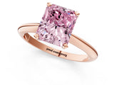 Rose gold Fancy Pink Radiant Cut Diamond Solitaire Engagement Ring with Classic Band and Four-Prong Setting_37