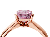 Rose gold Fancy Pink Radiant Cut Diamond Solitaire Engagement Ring with Classic Band and Four-Prong Setting_40