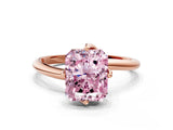 Rose gold Fancy Pink Radiant Cut Diamond Solitaire Engagement Ring with Four-Prong Setting and Classic Band_20