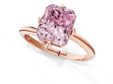 Rose gold Fancy Pink Radiant Cut Diamond Solitaire Engagement Ring with Four-Prong Setting and Classic Band_21