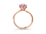 Rose gold Fancy Pink Radiant Cut Diamond Solitaire Engagement Ring with Four-Prong Setting and Classic Band_23