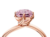 Rose gold Fancy Pink Radiant Cut Diamond Solitaire Engagement Ring with Four-Prong Setting and Classic Band_24