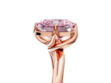 Rose gold Fancy Pink Radiant Cut Diamond Solitaire Engagement Ring with Four-Prong Setting and Classic Band_25