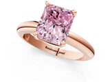 Rose gold Fancy Pink Radiant Cut Diamond Solitaire Engagement Ring with Round Band and Four-Prong Setting_139