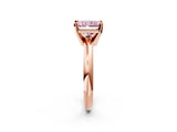 Rose gold Fancy Pink Radiant Cut Diamond Solitaire Engagement Ring with Round Band and Four-Prong Setting_140