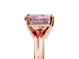 Rose gold Fancy Pink Radiant Cut Diamond Solitaire Engagement Ring with Round Band and Four-Prong Setting_143
