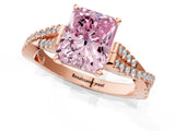 Rose gold Fancy Pink Radiant Cut Diamond Solitaire Engagement Ring with Twisted Pavé Band and Four-Prong Setting_45