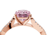 Rose gold Fancy Pink Radiant Cut Diamond Solitaire Engagement Ring with Twisted Pavé Band and Four-Prong Setting_48