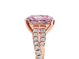 Rose gold Fancy Pink Radiant Cut Diamond Solitaire Engagement Ring with Twisted Pavé Band and Four-Prong Setting_49