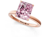 Rose gold Fancy Pink Radiant Cut Diamond Solitaire Ring with Classic Band and Four-Prong Setting_1