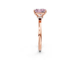 Rose gold Fancy Pink Radiant Cut Diamond Solitaire Ring with Classic Band and Four-Prong Setting_2