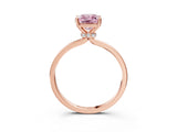 Rose gold Fancy Pink Radiant Cut Diamond Solitaire Ring with Classic Band and Four-Prong Setting_3