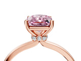 Rose gold Fancy Pink Radiant Cut Diamond Solitaire Ring with Classic Band and Four-Prong Setting_4