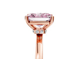 Rose gold Fancy Pink Radiant Cut Diamond Solitaire Ring with Classic Band and Four-Prong Setting_5