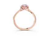 Rose gold Fancy Pink Radiant Cut Diamond Solitaire Ring with Flower Prong Setting and Classic Band_15