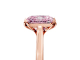 Rose gold Fancy Pink Radiant Cut Diamond Solitaire Ring with Flower Prong Setting and Classic Band_17