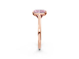 Rose gold Fancy Pink Radiant Cut Diamond Solitaire Ring with Flower Prong Setting and Classic Band_38