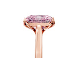 Rose gold Fancy Pink Radiant Cut Diamond Solitaire Ring with Flower Prong Setting and Classic Band_41