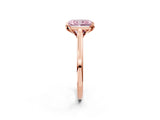 Rose gold Fancy Pink Radiant Cut Diamond Solitaire Ring with Flower Prong Setting and Classic Band_56