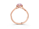 Rose gold Fancy Pink Radiant Cut Diamond Solitaire Ring with Flower Prong Setting and Classic Band_57
