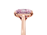 Rose gold Fancy Pink Radiant Cut Diamond Solitaire Ring with Flower Prong Setting and Classic Band_59