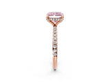 Rose gold Fancy Pink Radiant Cut Diamond Solitaire Ring with Four-Prong Setting and Pavé Band_5