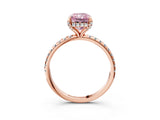 Rose gold Fancy Pink Radiant Cut Diamond Solitaire Ring with Four-Prong Setting and Pavé Band_6