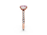 Rose gold Fancy Pink Radiant Cut Diamond Solitaire Ring with Pavé Band and Four-Prong Setting_66