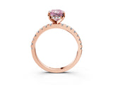 Rose gold Fancy Pink Radiant Cut Diamond Solitaire Ring with Pavé Band and Four-Prong Setting_67