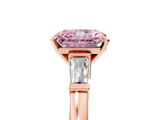 Rose gold Fancy Pink Radiant  Cut Diamond Solitaire Ring with Tapered Baguette Accents and Four-Prong Setting_50