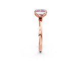 Rose gold Fancy Pink Radiant Cut Diamond Solitaire Ring with Thin Band and Prong Setting_14