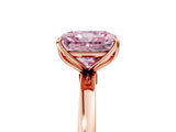 Rose gold Fancy Pink Radiant Cut Diamond Solitaire Ring with Thin Band and Prong Setting_17